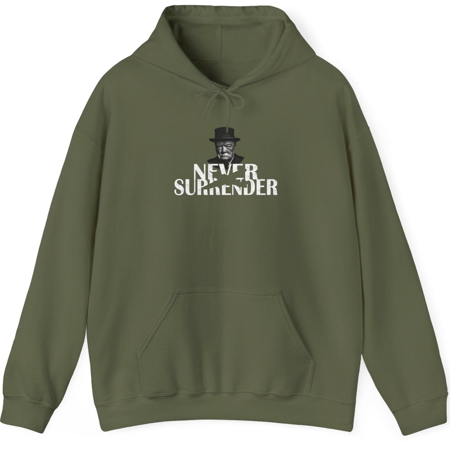Classic Churchill Never Surrender Hoodie
