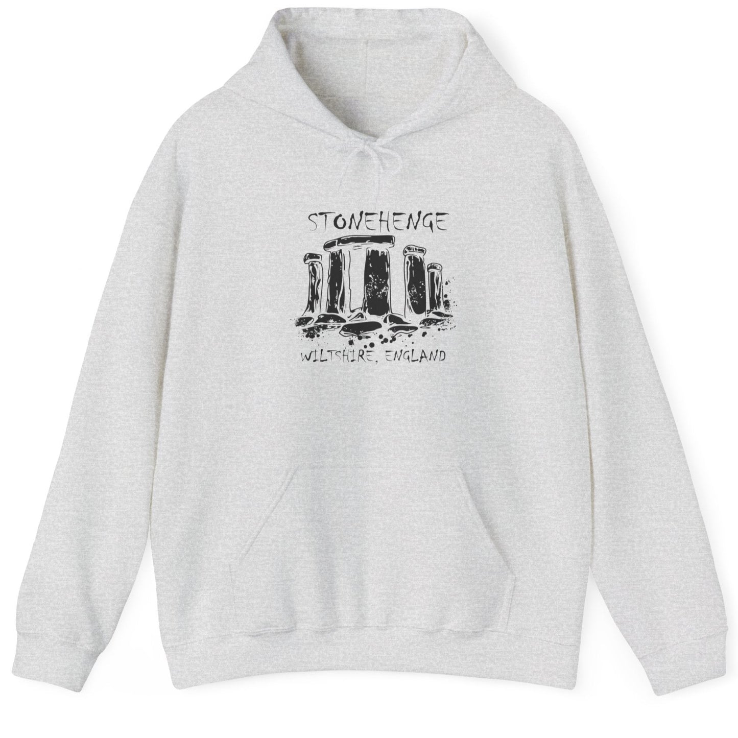 Ash Hoodie with the text "Stonehenge" and a image of Stonehenge.