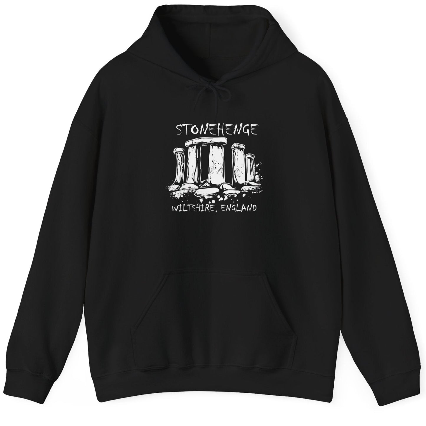 Black Hoodie with the text "Stonehenge" and a image of Stonehenge.