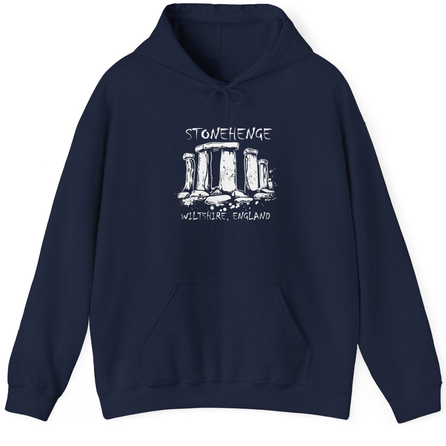 Navy Hoodie with the text "Stonehenge" and a image of Stonehenge.