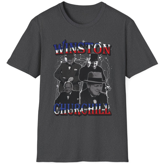 Charcoal T-Shirt with the images of Winston Churchill