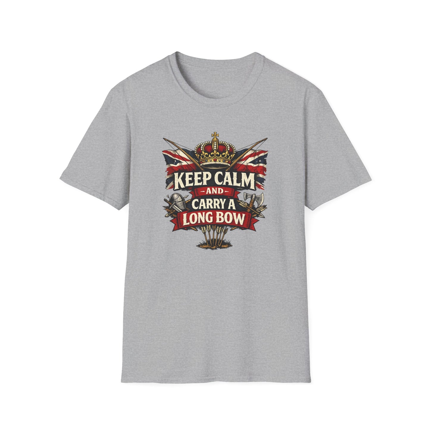 Keep Calm and Carry a Longbow T-Shirt — Vintage British Archer Graphic Tee