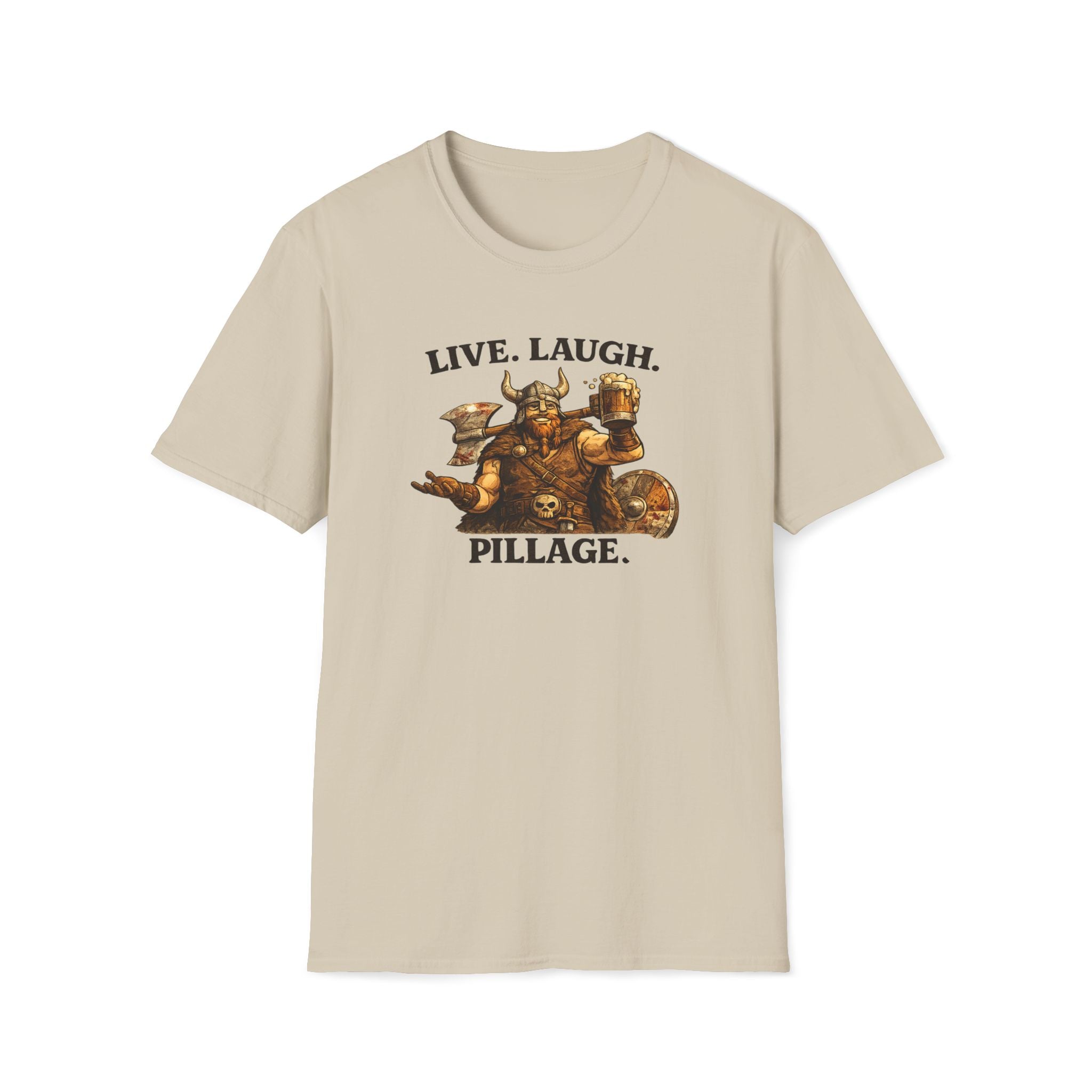 Viking Beer T-Shirt - "Live. Laugh. Pillage." Funny Norse Drinking Tee