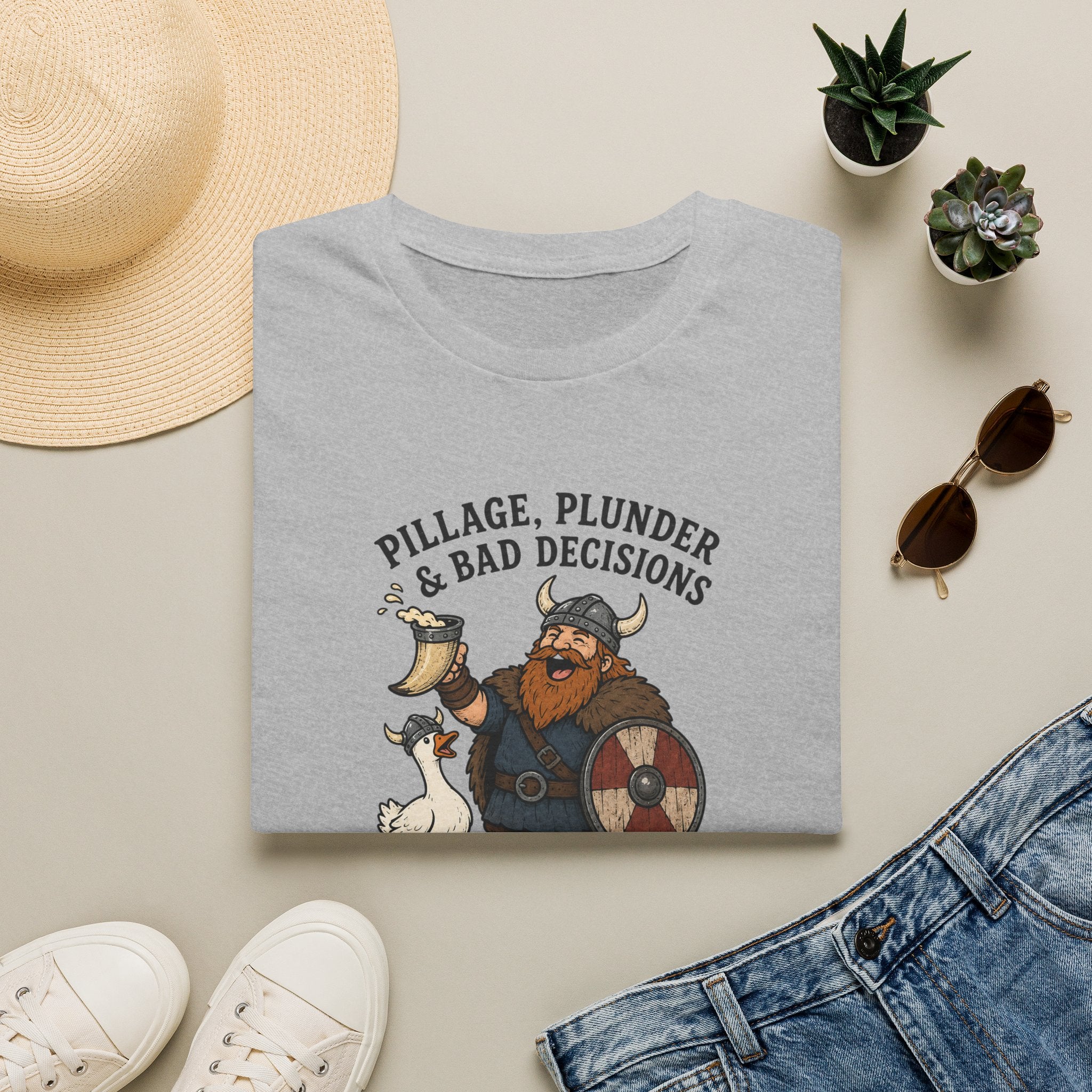 Viking T‑Shirt — "Pillage, Plunder & Bad Decisions" Graphic Tee