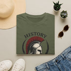 History Is Written By Warriors T-Shirt — Spartan Helmet Graphic Tee