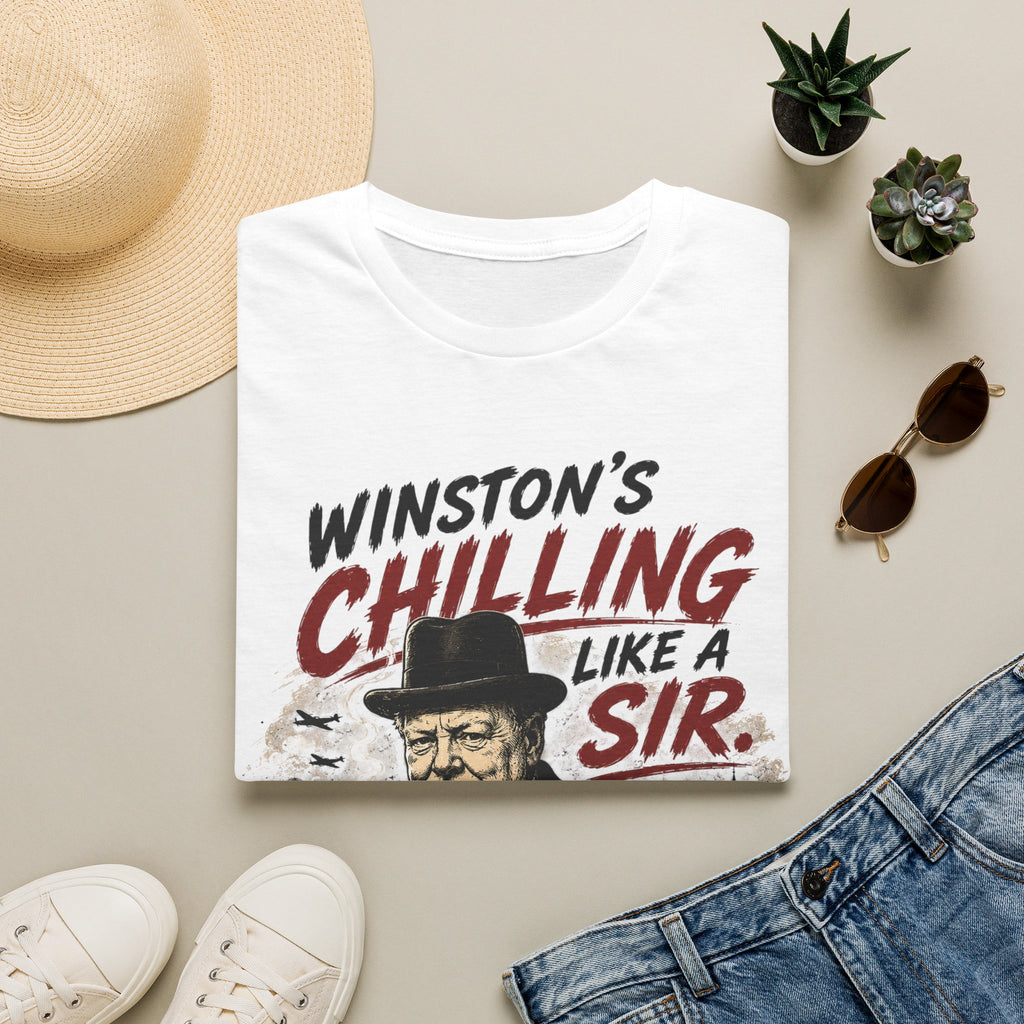 T-Shirt — "Winston’s Chilling Like a Sir" Vintage Gentleman Graphic