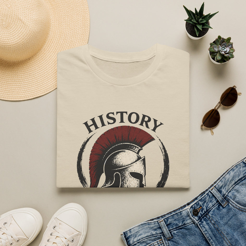 History Is Written By Warriors T-Shirt — Spartan Helmet Graphic Tee