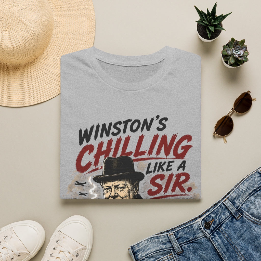 T-Shirt — "Winston’s Chilling Like a Sir" Vintage Gentleman Graphic