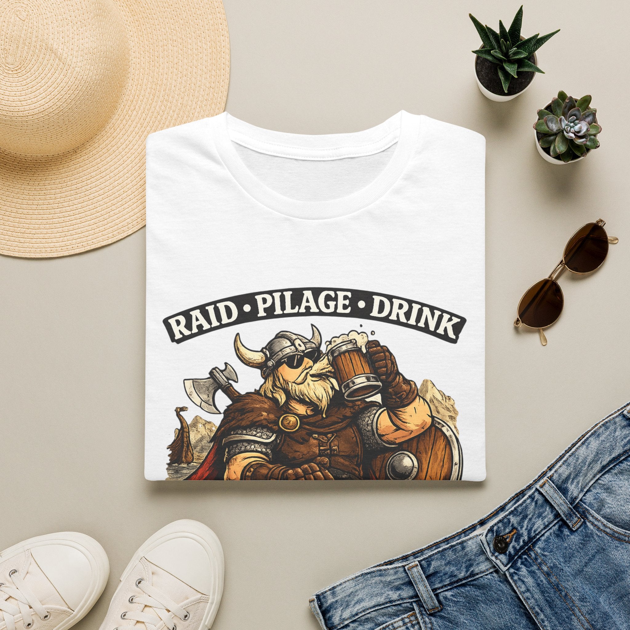 Viking "Raid • Pillage • Drink" T‑Shirt