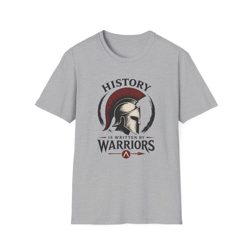History Is Written By Warriors T-Shirt — Spartan Helmet Graphic Tee