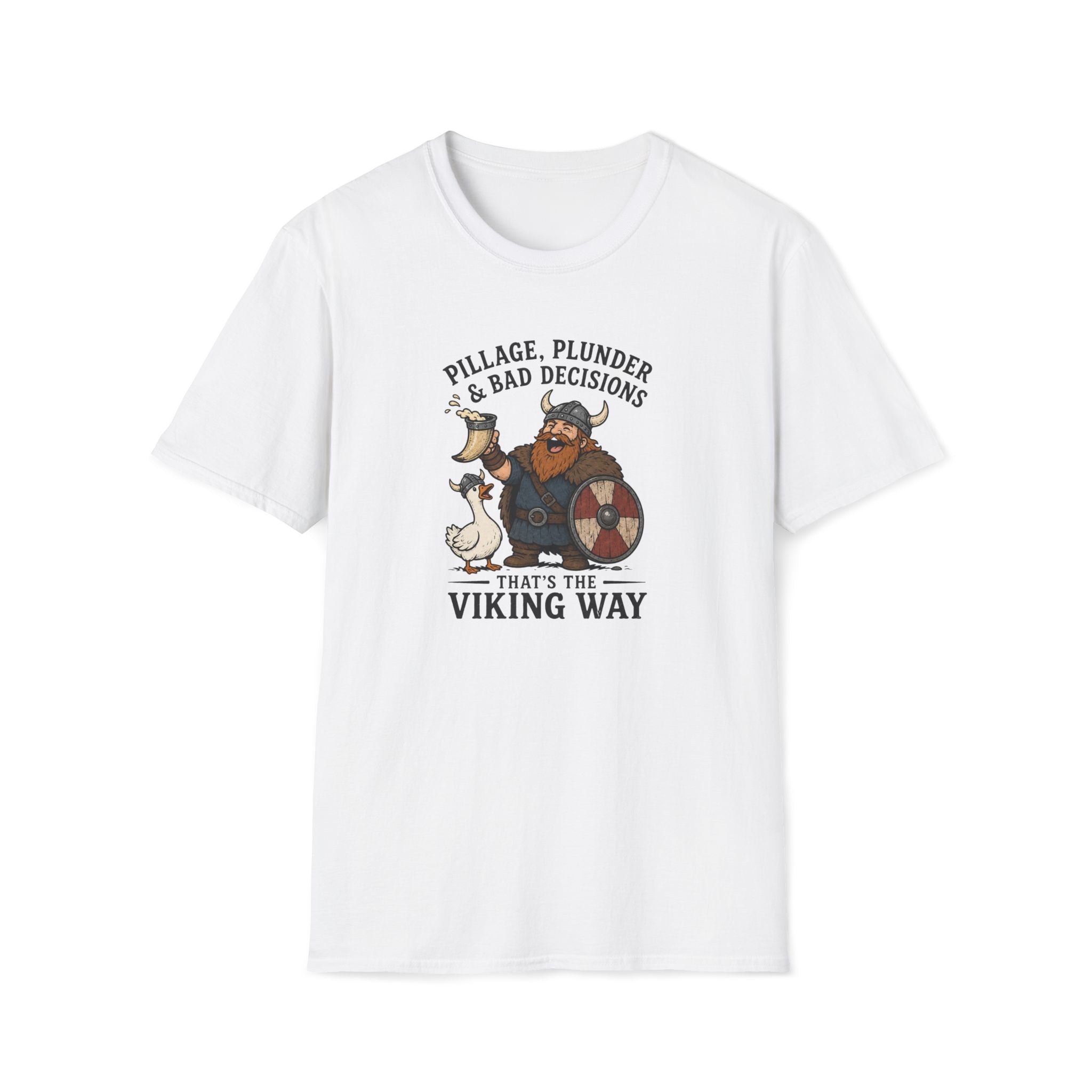 Viking T‑Shirt — "Pillage, Plunder & Bad Decisions" Graphic Tee