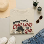 T-Shirt — "Winston’s Chilling Like a Sir" Vintage Gentleman Graphic
