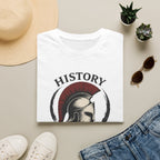 History Is Written By Warriors T-Shirt — Spartan Helmet Graphic Tee