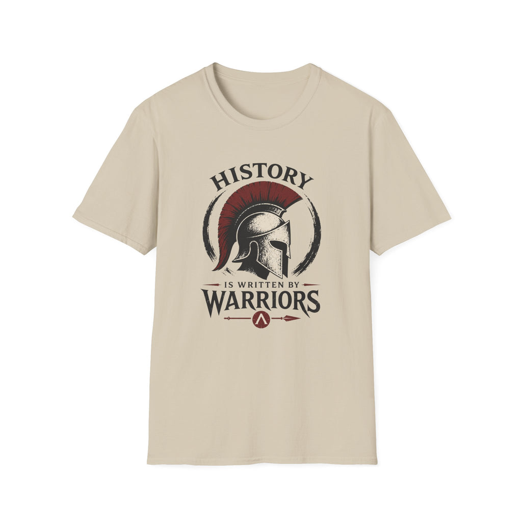 History Is Written By Warriors T-Shirt — Spartan Helmet Graphic Tee