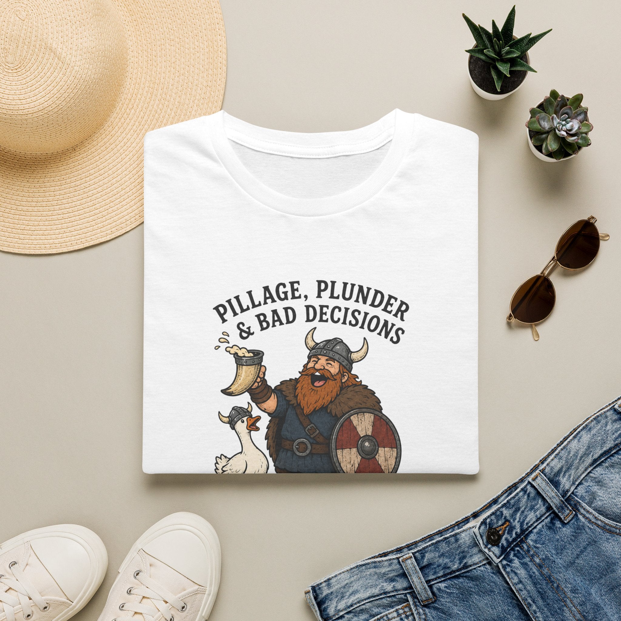 Viking T‑Shirt — "Pillage, Plunder & Bad Decisions" Graphic Tee