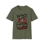 WW2 Skull Soldier T-Shirt — "We Didn't Fight For Your Feelings" Military Graphic Tee
