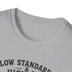 Viking Ship Tee — "Low Standards & High Seas" Graphic T-Shirt