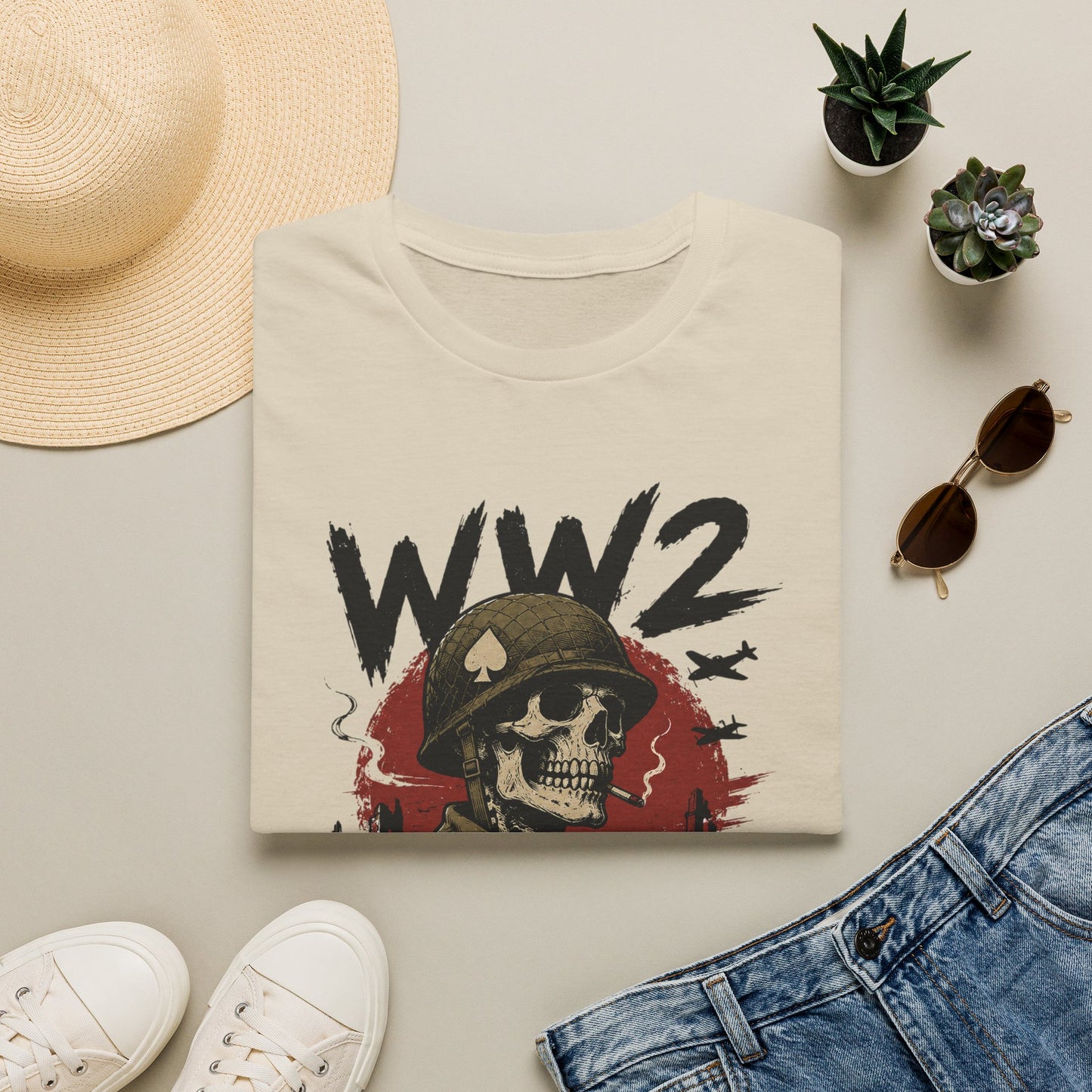 WW2 Skull Soldier T-Shirt — "We Didn't Fight For Your Feelings" Military Graphic Tee