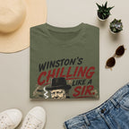 T-Shirt — "Winston’s Chilling Like a Sir" Vintage Gentleman Graphic
