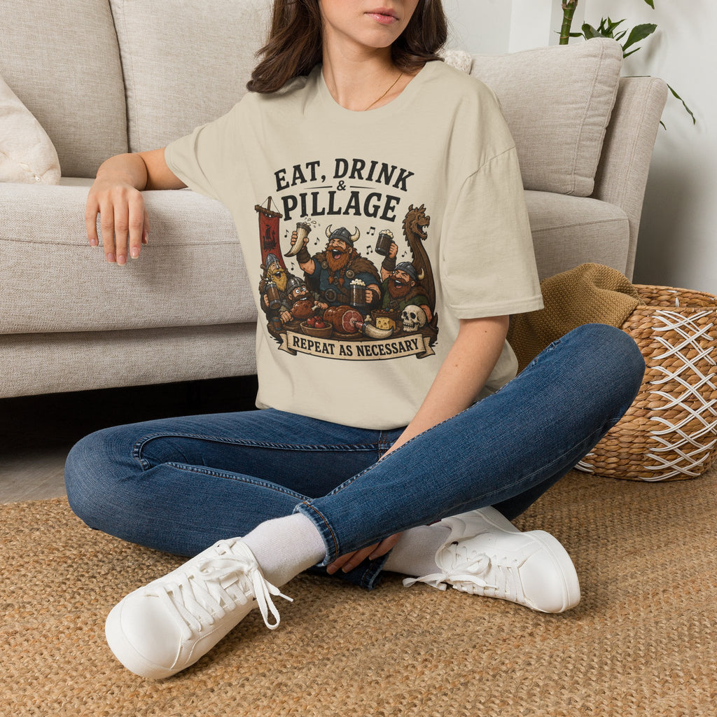 Eat, Drink & Pillage T-Shirt — Funny Viking Feast Tee