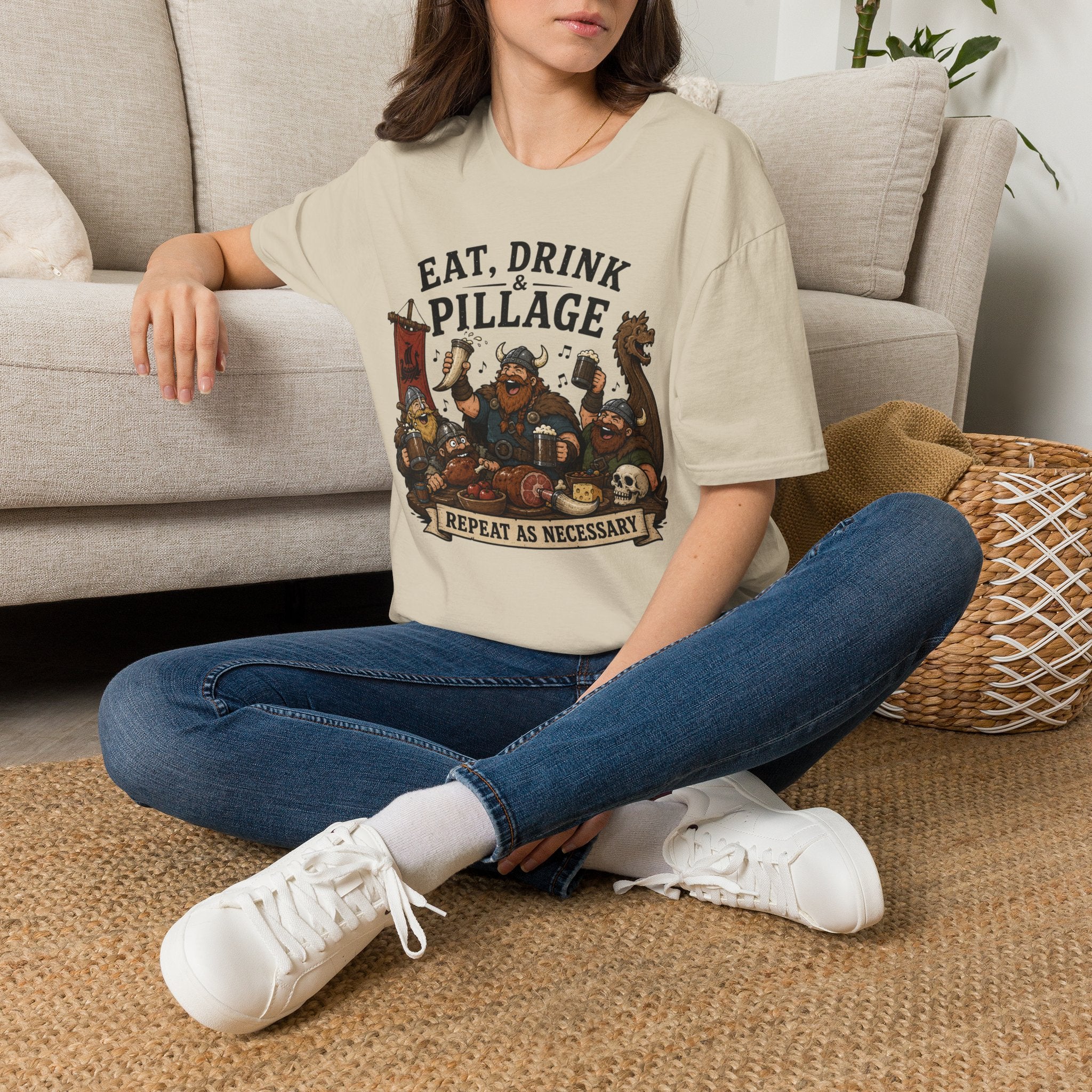 Eat, Drink & Pillage T-Shirt — Funny Viking Feast Tee