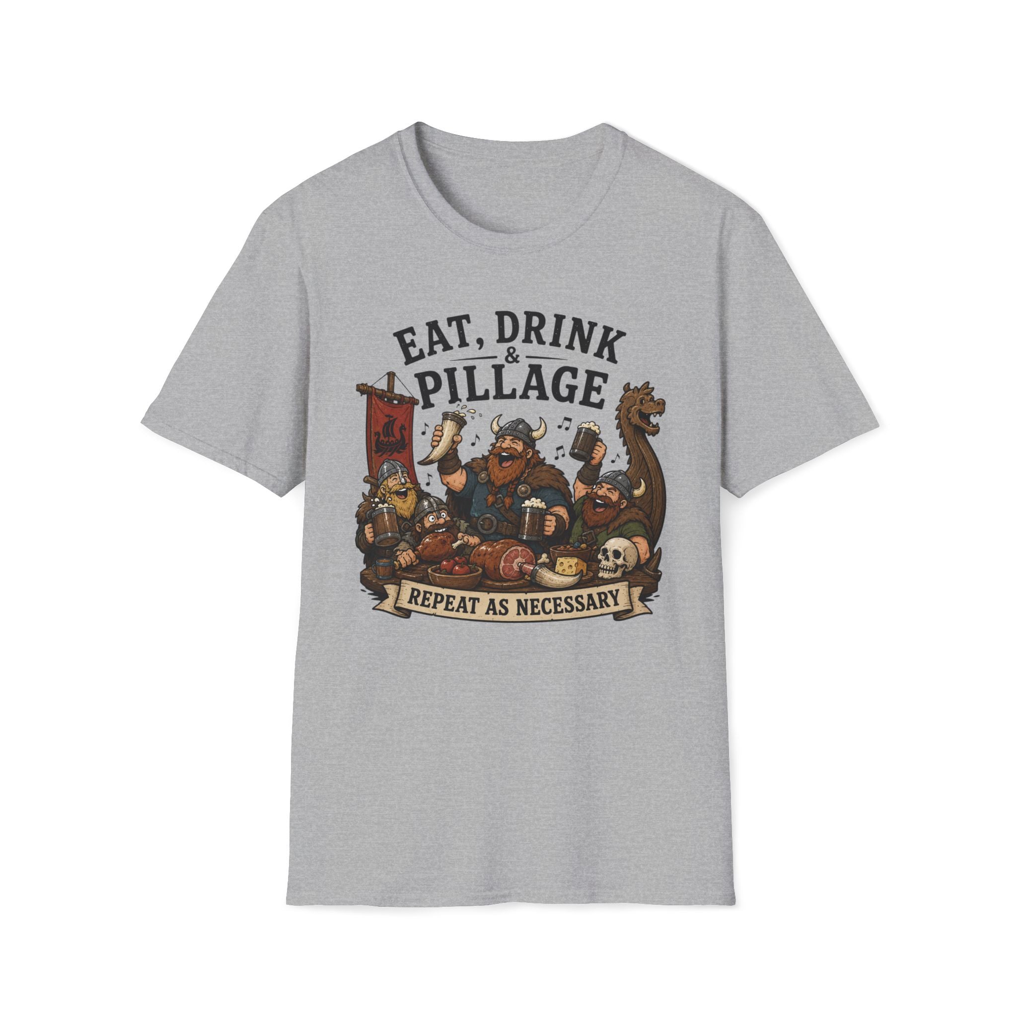 Eat, Drink & Pillage T-Shirt — Funny Viking Feast Tee