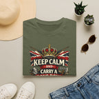 Keep Calm and Carry a Longbow T-Shirt — Vintage British Archer Graphic Tee