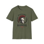 History Is Written By Warriors T-Shirt — Spartan Helmet Graphic Tee