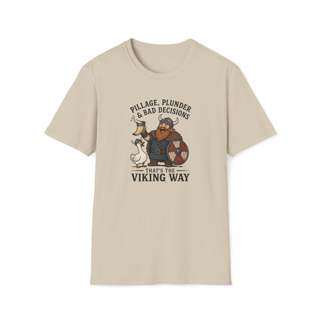 Viking T‑Shirt — "Pillage, Plunder & Bad Decisions" Graphic Tee