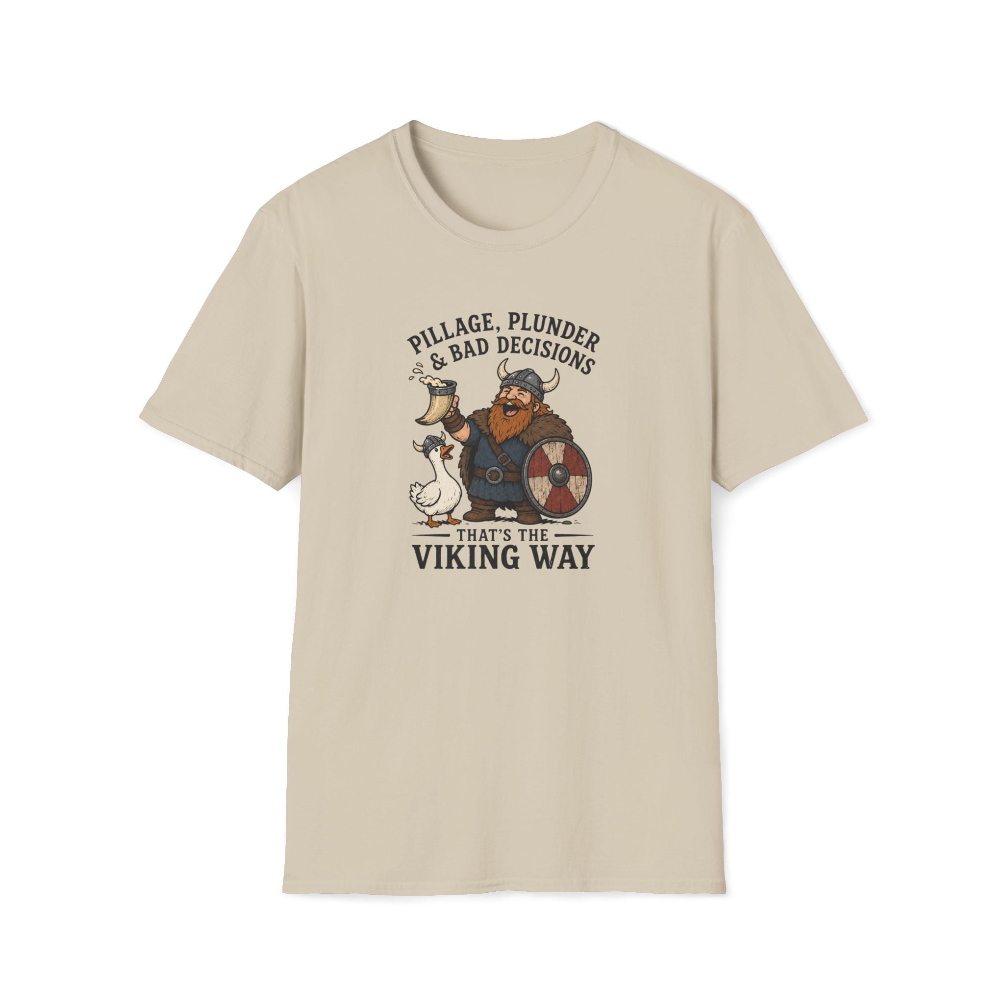 Viking T‑Shirt — "Pillage, Plunder & Bad Decisions" Graphic Tee