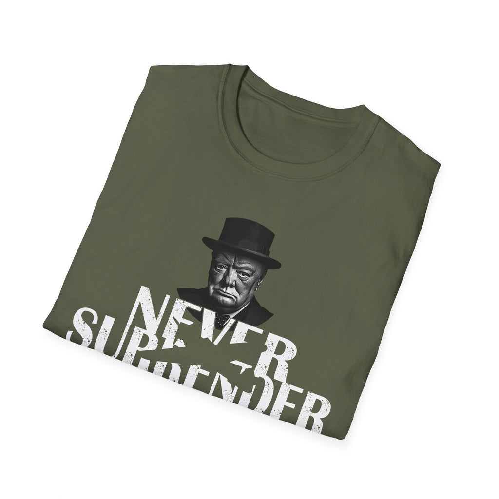 Classic Churchill Never Surrender History T-Shirt