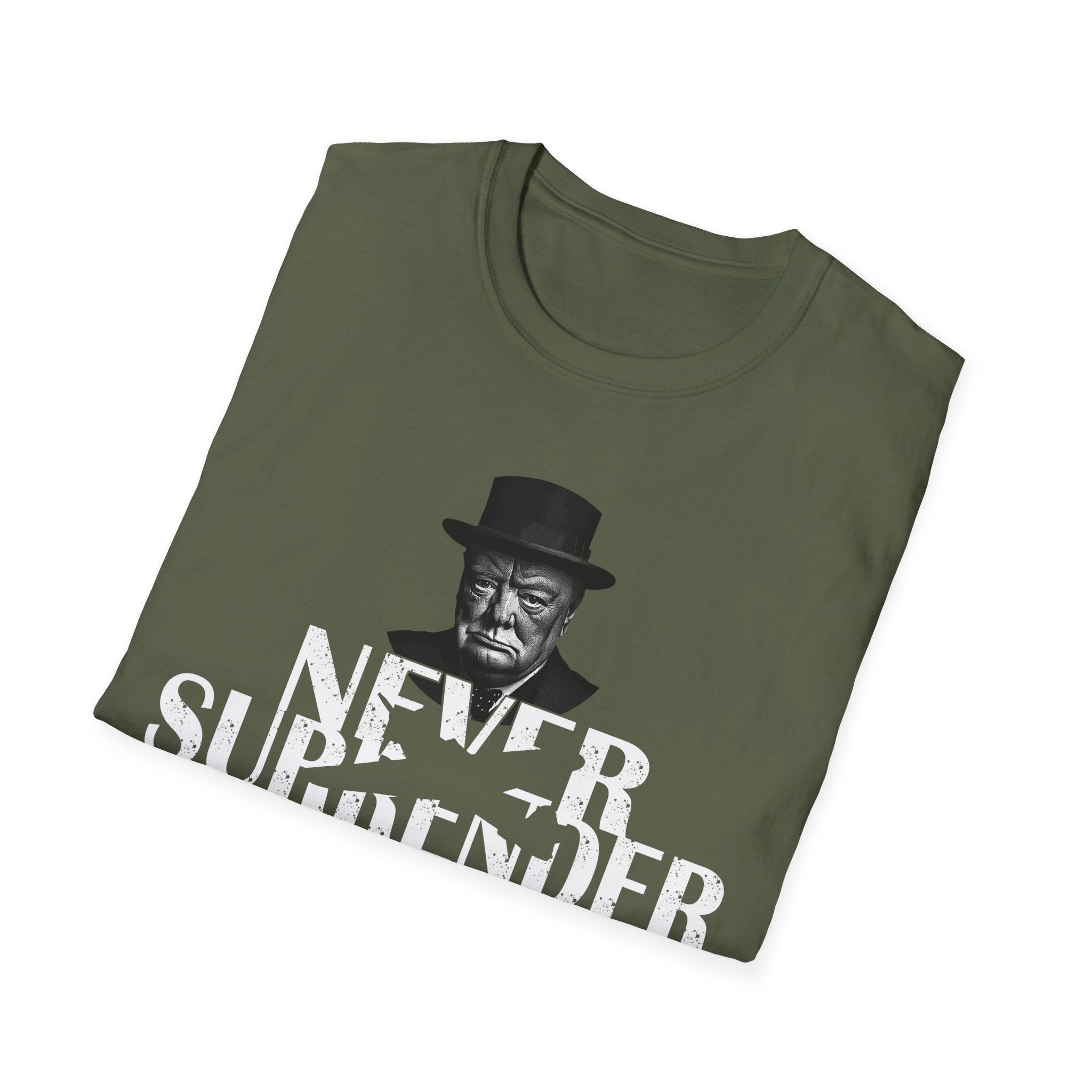 Classic Churchill Never Surrender History T-Shirt