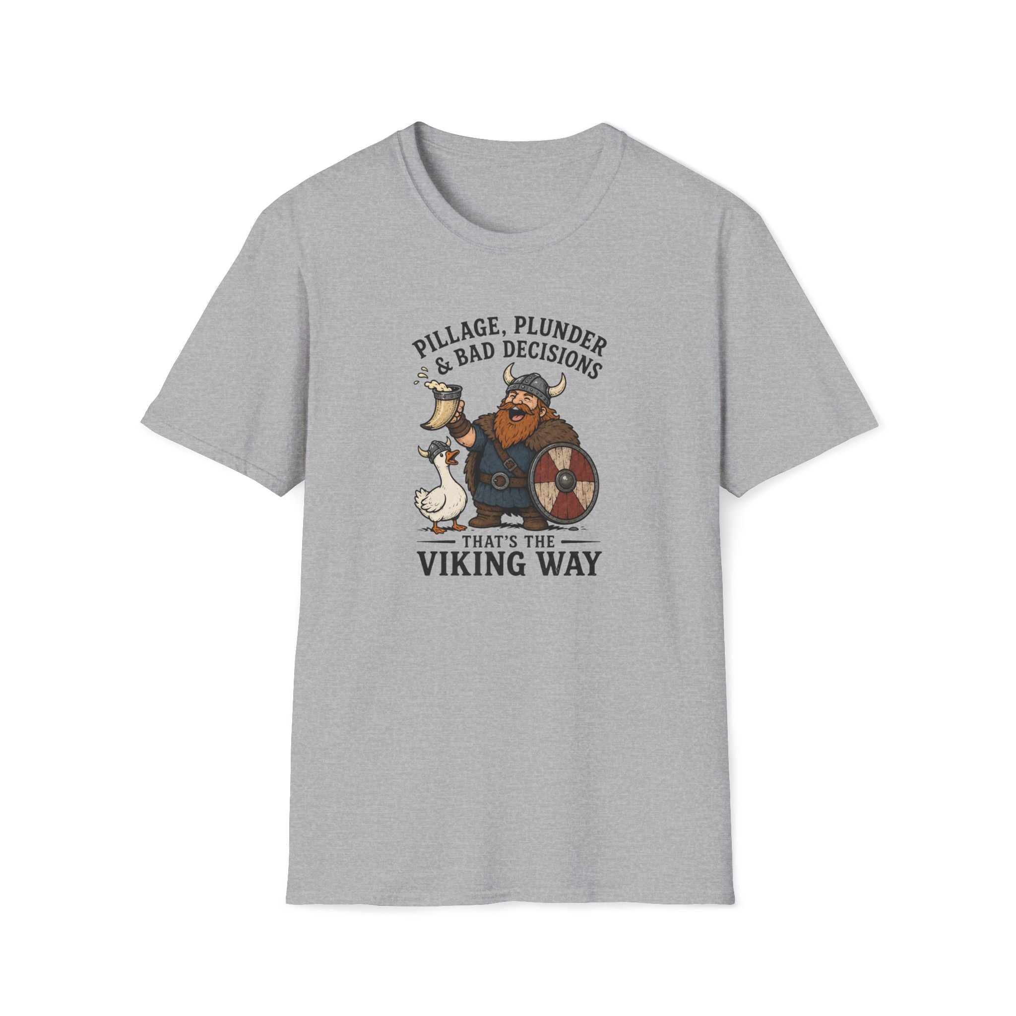Viking T‑Shirt — "Pillage, Plunder & Bad Decisions" Graphic Tee