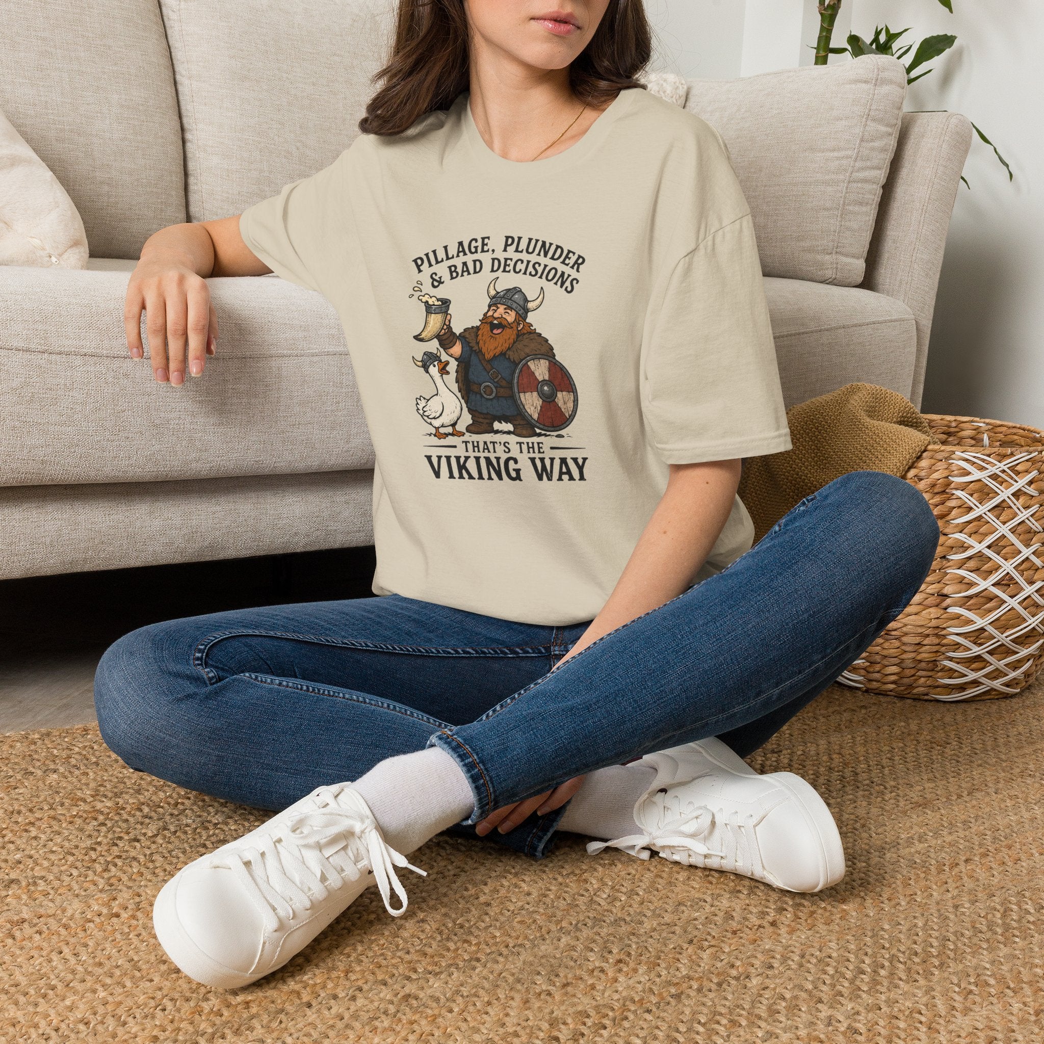 Viking T‑Shirt — "Pillage, Plunder & Bad Decisions" Graphic Tee