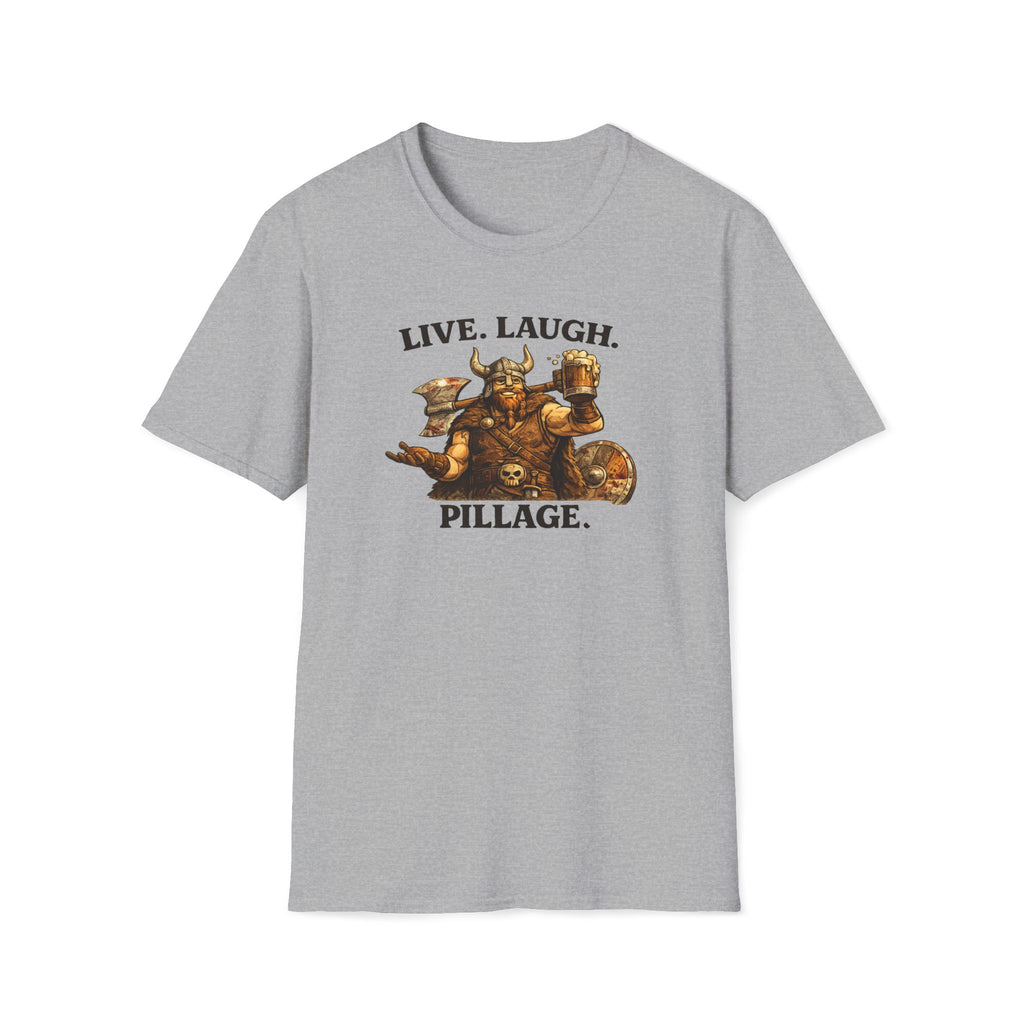 Viking Beer T-Shirt - "Live. Laugh. Pillage." Funny Norse Drinking Tee