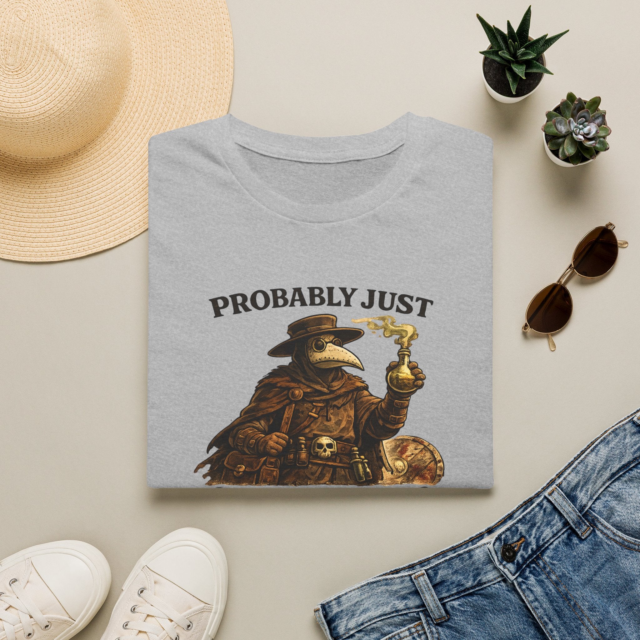 Probably Just Allergies T-Shirt - Plague Doctor Humorous Graphic Tee