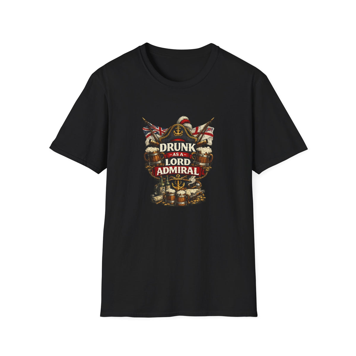 Drunk as a Lord Admiral T-Shirt — Nautical Vintage Pub Humor Tee