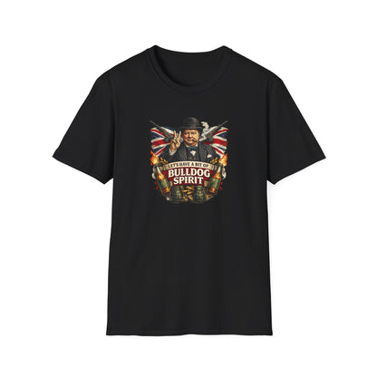 Bulldog Spirit T‑Shirt — 'Let's Have a Bit of Bulldog Spirit' Vintage Churchill Tee