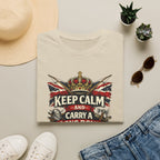 Keep Calm and Carry a Longbow T-Shirt — Vintage British Archer Graphic Tee