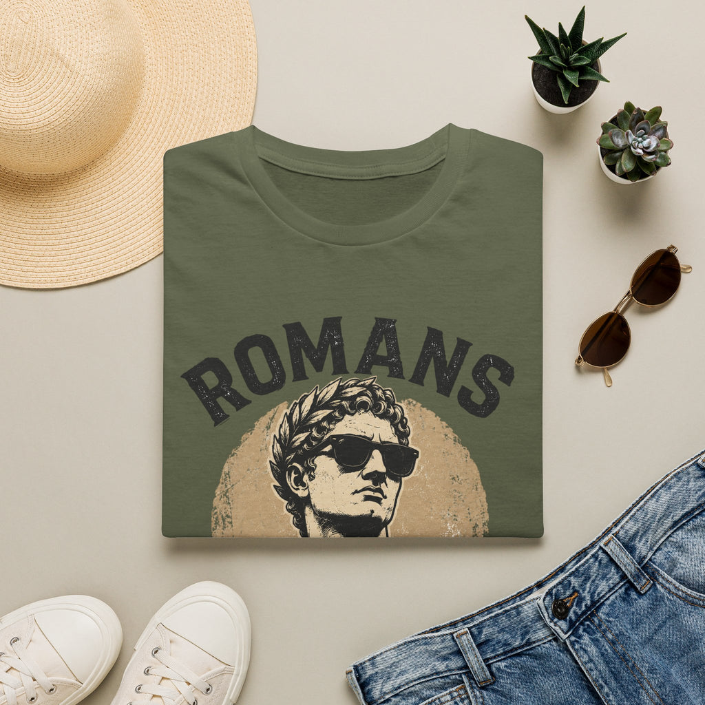 Romans T-Shirt — Vintage Statue Graphic “Romans Didn’t Build an Empire to Pay Taxes”