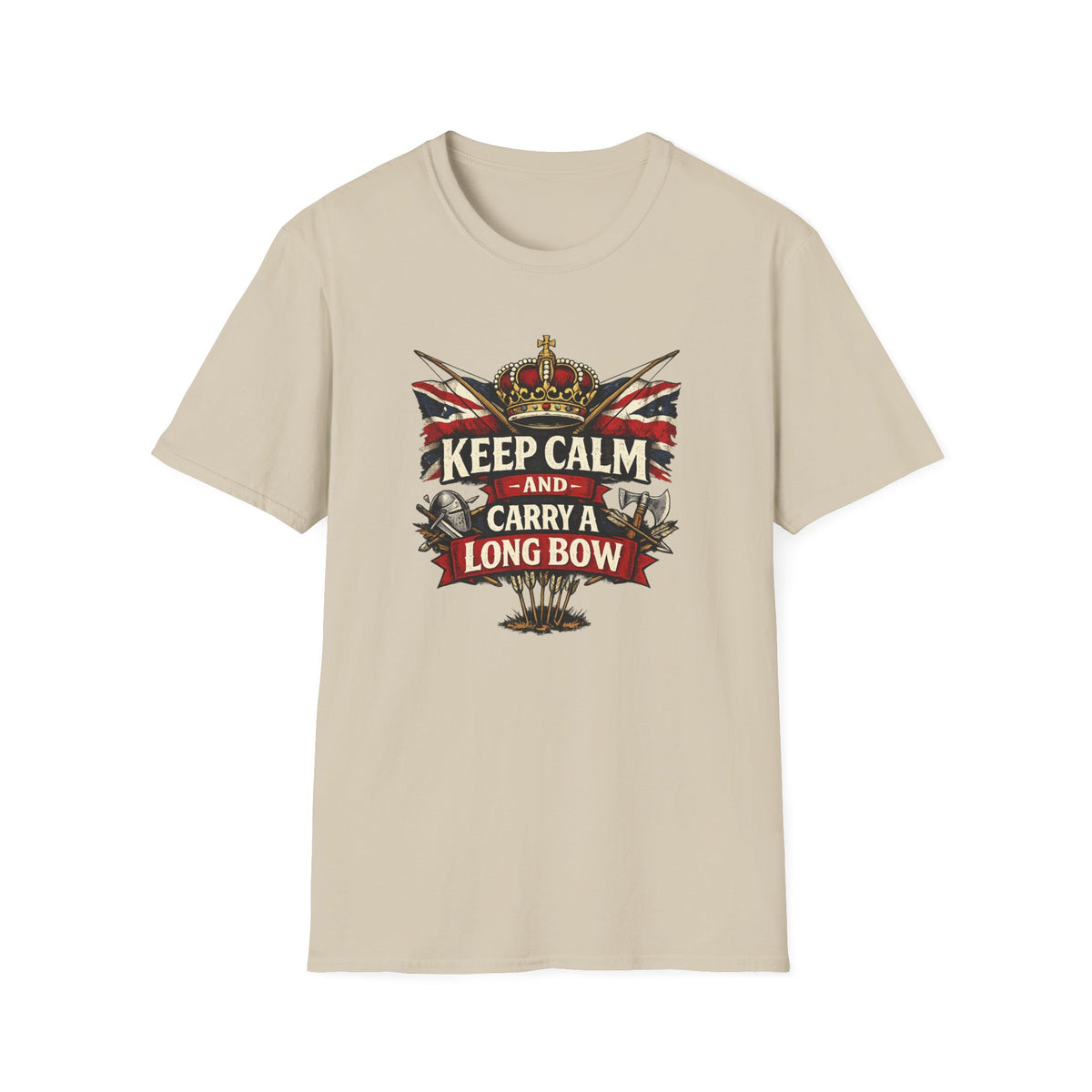 Keep Calm and Carry a Longbow T-Shirt — Vintage British Archer Graphic Tee