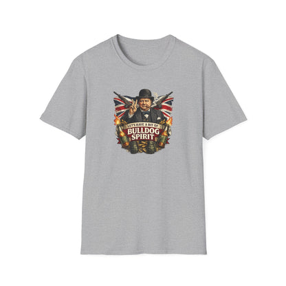 Bulldog Spirit T‑Shirt — 'Let's Have a Bit of Bulldog Spirit' Vintage Churchill Tee