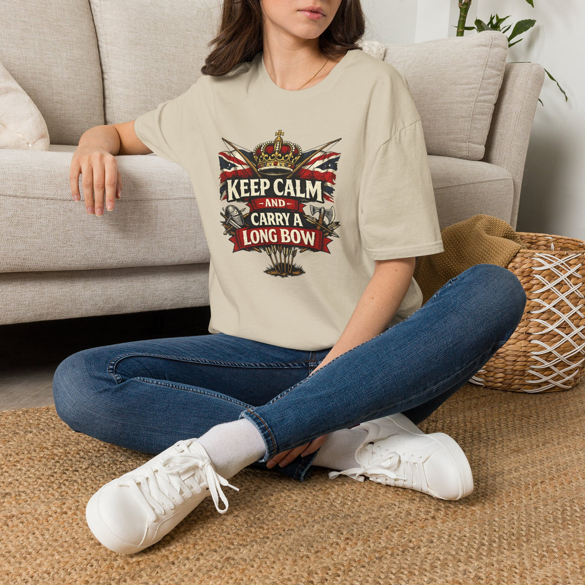 Keep Calm and Carry a Longbow T-Shirt — Vintage British Archer Graphic Tee