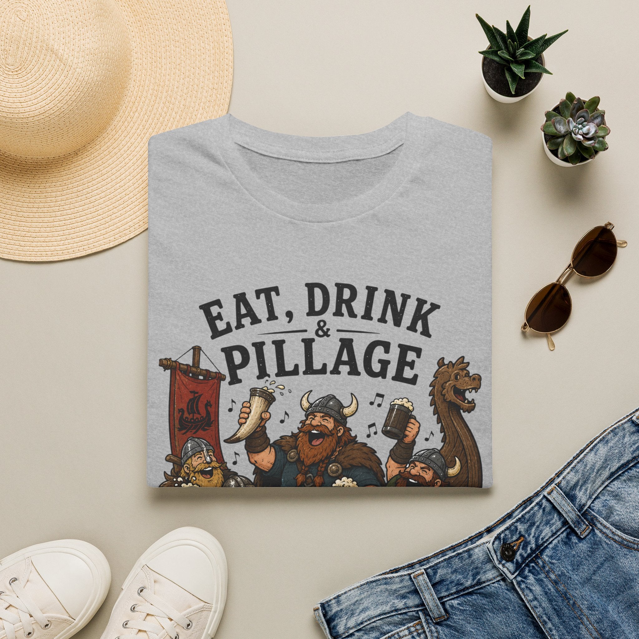 Eat, Drink & Pillage T-Shirt — Funny Viking Feast Tee