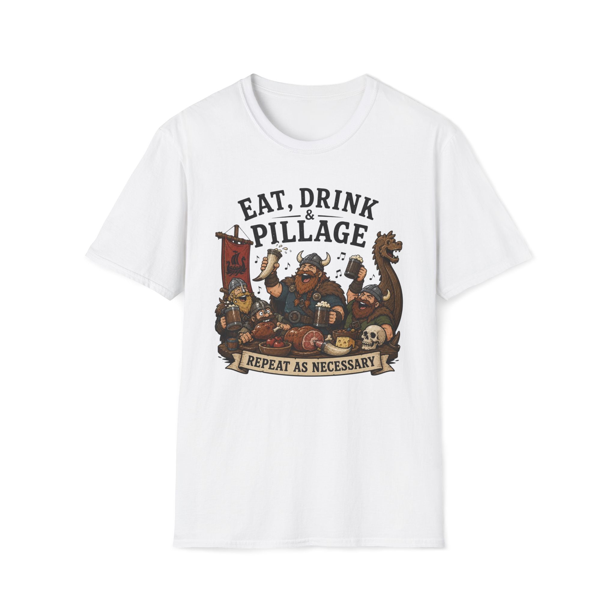 Eat, Drink & Pillage T-Shirt — Funny Viking Feast Tee
