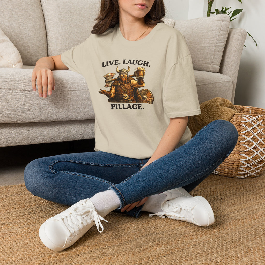Viking Beer T-Shirt - "Live. Laugh. Pillage." Funny Norse Drinking Tee