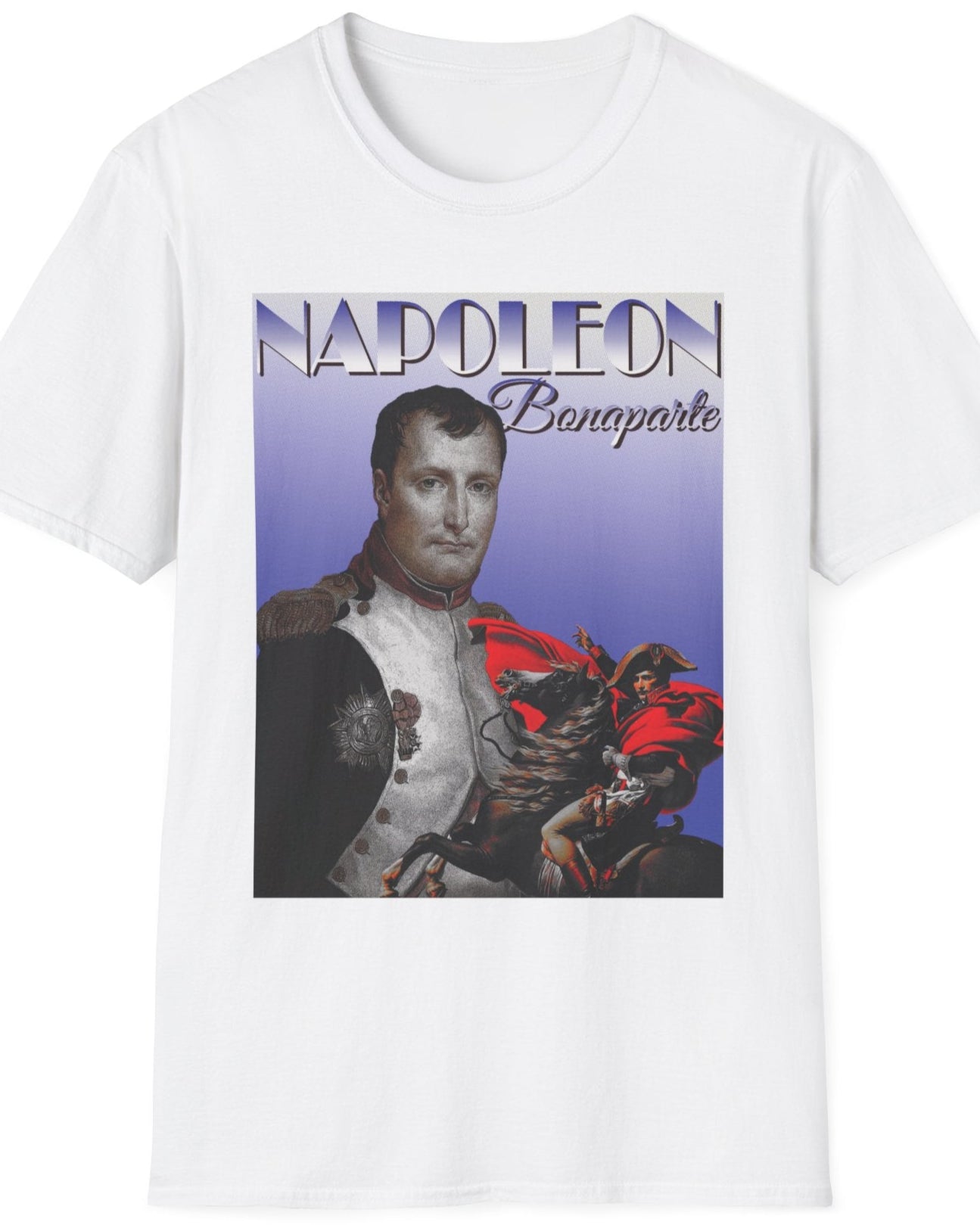 White T-Shirt with images of Napoleon very popular mens fashion