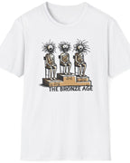 White T-Shirt with three boys sitting on a podium all getting 3rd prize.