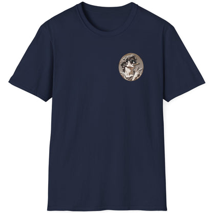 Navy T-Shirt with a pocket rpint of the david statue