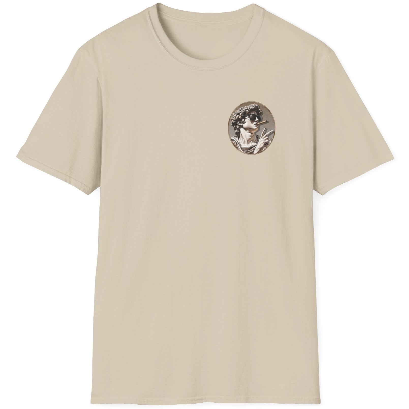 Sand T-Shirt with a pocket rpint of the david statue